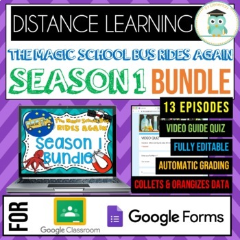 Preview of Magic School Bus Rides Again SEASON 1 BUNDLE Video Guide Google Forms Quiz