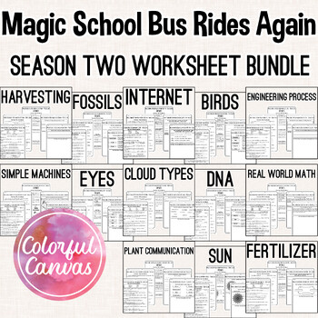 Preview of Magic School Bus Rides Again Season 2 Bundle | Worksheet Video Guides