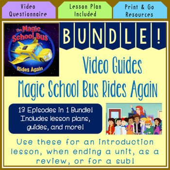 Preview of Magic School Bus Rides Again S. 1 Video Questionnaire Bundle! Distance Learning