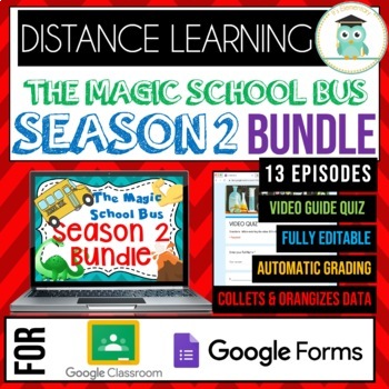 Preview of Magic School Bus SEASON 2 BUNDLE Video Guide Google Forms Quiz