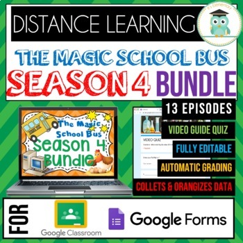 Preview of Magic School Bus SEASON 4 BUNDLE Video Guide Google Forms Quiz