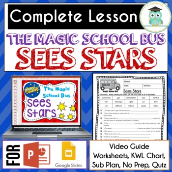 Preview of Magic School Bus SEES STARS Video Guide, Sub Plan, Worksheets, STARS