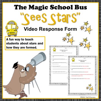 Preview of Stars Magic School Bus "Sees Stars" Space Video Response Form Worksheet