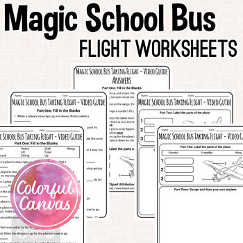 Preview of Magic School Bus Taking Flight | Flight Worksheet Video Guide