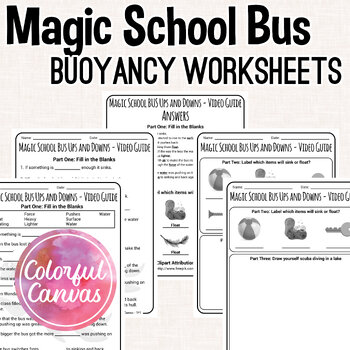 Preview of Magic School Bus Ups and Downs | Buoyancy Worksheet Video Guide