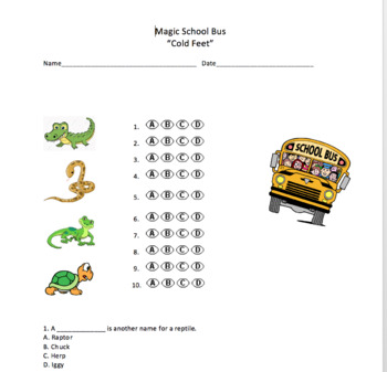 Magic School Bus Video Quiz Cold Feet Distance Learning By Texas Teacher