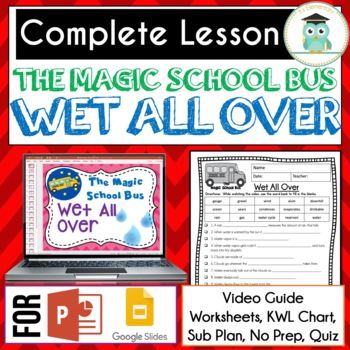 Preview of Magic School Bus WET ALL OVER Video Guide, Sub Plan, Worksheets, Lesson