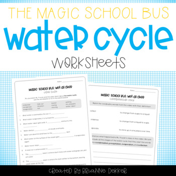 Preview of Magic School Bus: Wet All Over - Water Cycle Worksheets
