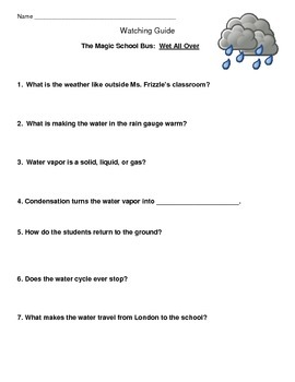 Preview of Magic School Bus "Wet All Over" - The Water Cycle