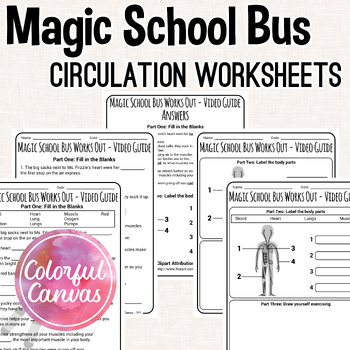 Preview of Magic School Bus Works Out | Circulation Worksheet Video Guide