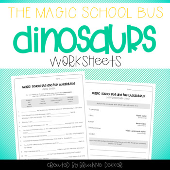 Preview of Magic School Bus and the Busasaurus - Dinosaurs Worksheets