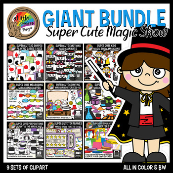 Preview of Magic Show Clipart - Magicians - Math and Literacy - GIANT BUNDLE