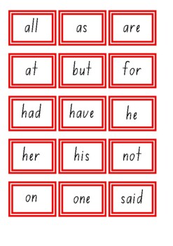 Magic Sight Words Memory Match - Red Words by Inspire to Educate