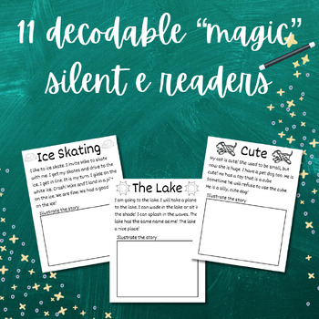 Preview of Magic Silent E Decodable Readers - word work and phonics work for first grade