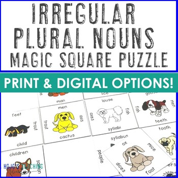 Preview of Irregular Plural Nouns Activity, Center, FUN Puzzle, or Worksheet Alternatives