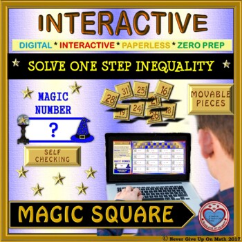 Preview of Magic Square: Solve 1-Step Inequalities (Google Interactive & Hard Copy)