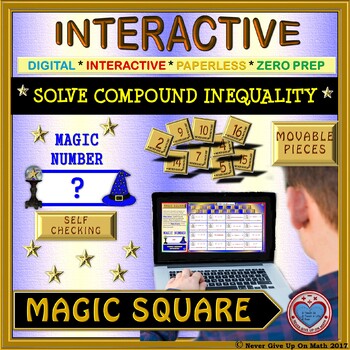 Preview of Magic Square: Solve Compound Inequalities (Google Interactive & Hard Copy)
