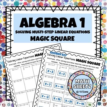Preview of Magic Square - Solving Multi-step Linear Equations