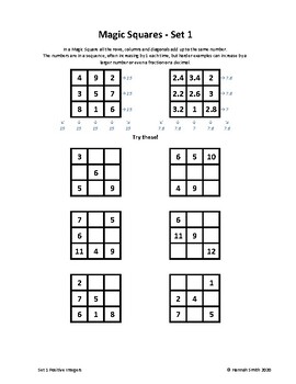 Preview of Magic Squares