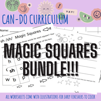 Preview of Magic Squares BUNDLE feat. FLSZ or floss, SH, CK, CH, and -all, -oll, -ull
