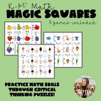 Preview of Magic Squares - K&1 Critical Thinking Challenge Math Puzzles