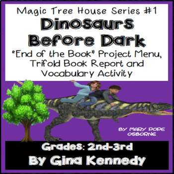Preview of Magic Tree House #1 Dinosaurs Before Dark Novel Study, Project Menu