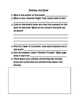 Magic Tree House 6: Afternoon on the Amazon (Student Comprehension Booklet)