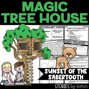 Preview of Magic Tree House #7 Sunset of the Sabertooth Printable and Digital Activities