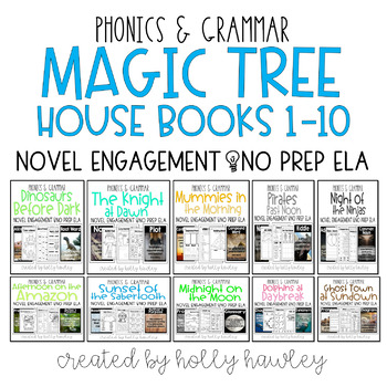 Preview of Magic Tree House Books 1-10 NO PREP (ELA) BUNDLE