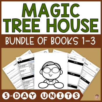Preview of Magic Tree House Books #1-3 BUNDLE | NO PREP Lesson Plans, Quizzes, Activities
