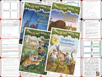 Preview of Magic Tree House Books 17 - 20 Worksheets & Activites Bundle