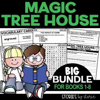 Preview of Magic Tree House Bundle for Books 1-8 Printable and Digital Activities