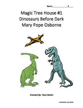 Preview of Magic Tree House - Dinosaurs Before Dark Comprehension Questions with Crossword