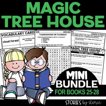 Preview of Magic Tree House Mini Bundle for Books 25-28 Printable and Digital Activities
