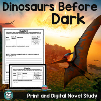 Preview of Magic Tree House Novel Study | Dinosaurs Before Dark Activities