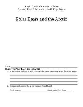Preview of Magic Tree House Research Guide: Polar Bears