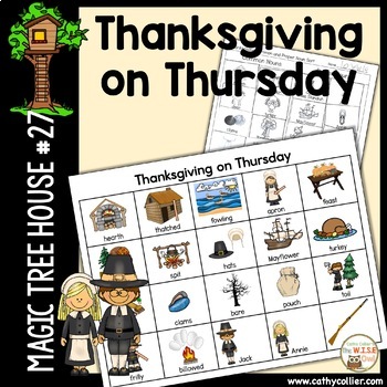 Preview of Magic Tree House Thanksgiving on Thursday #27 Book Companion Activities K-2