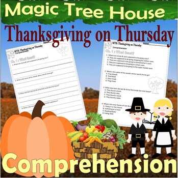 Preview of Magic Tree House Thanksgiving on Thursday Reading Quiz Tests Multiple Choice &SA