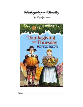 Preview of Magic Tree House: Thanksgiving on Thursday - Student workbook