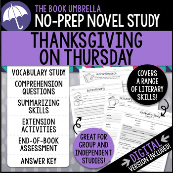 Preview of Thanksgiving on Thursday Novel Study - Magic Tree House { Print & Digital }
