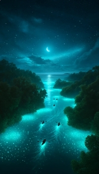 Preview of Magic Waters: Bioluminescent Bay Poster