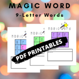 Magic Word! 9 letter word puzzles CHRISTMAS THEME! PDF PRINTABLES