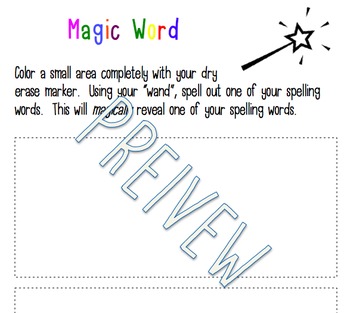Preview of Magic Word Spelling Activity