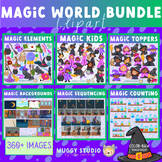 Magic World Clip Art Bundle {Wizards Witches School}