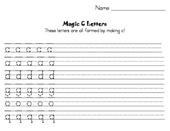 magic c handwriting practice by lindsey loves learning tpt