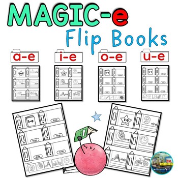 CVCe Word Flip Books/ Magic-e /  Flip book, Magic e words, Magic e