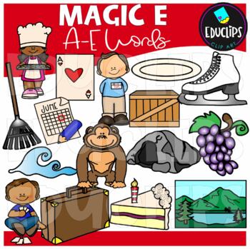 Preview of 'Magic e' A-e Clip Art Set {Educlips Clipart}