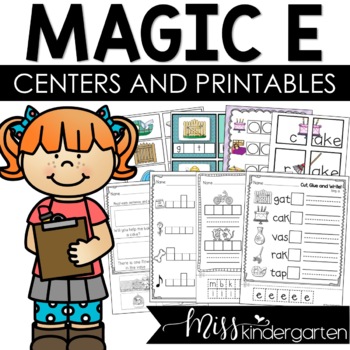 Preview of Magic e Worksheets Long Vowel Games & Centers Kindergarten Reading Activities