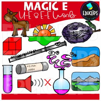 Preview of Magic e - u_e & e_e Clip Art Set {Educlips Clipart}