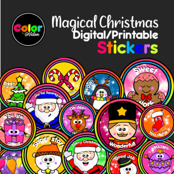 Preview of Magical Christmas | Digital Stickers | Distance learning - Color Nation